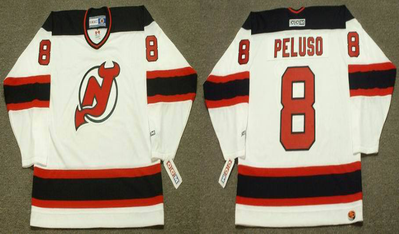 2019 Men New Jersey Devils #8 Peluso white CCM NHL jerseys